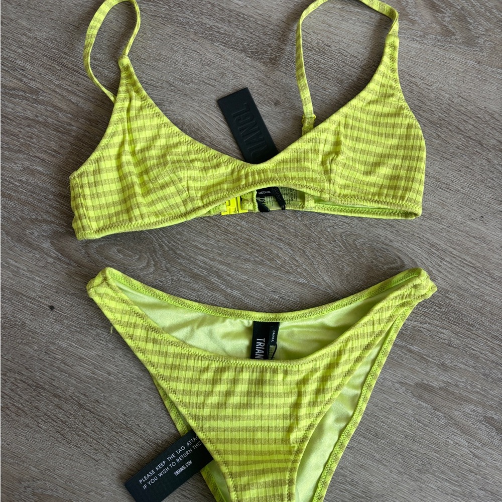 Triangl yellow sparkle Maia Swim Set